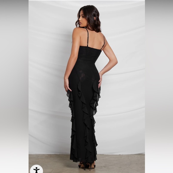 LEAU RUFFLE MESH MAXI DRESS - Picture 2 of 6